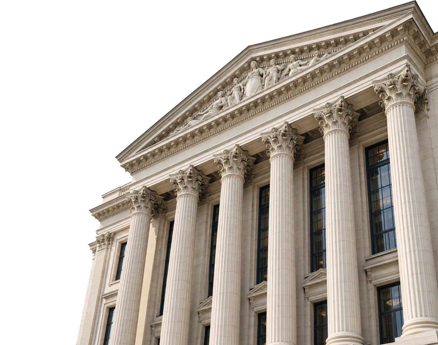 Columned facade of a classical stock exchange building